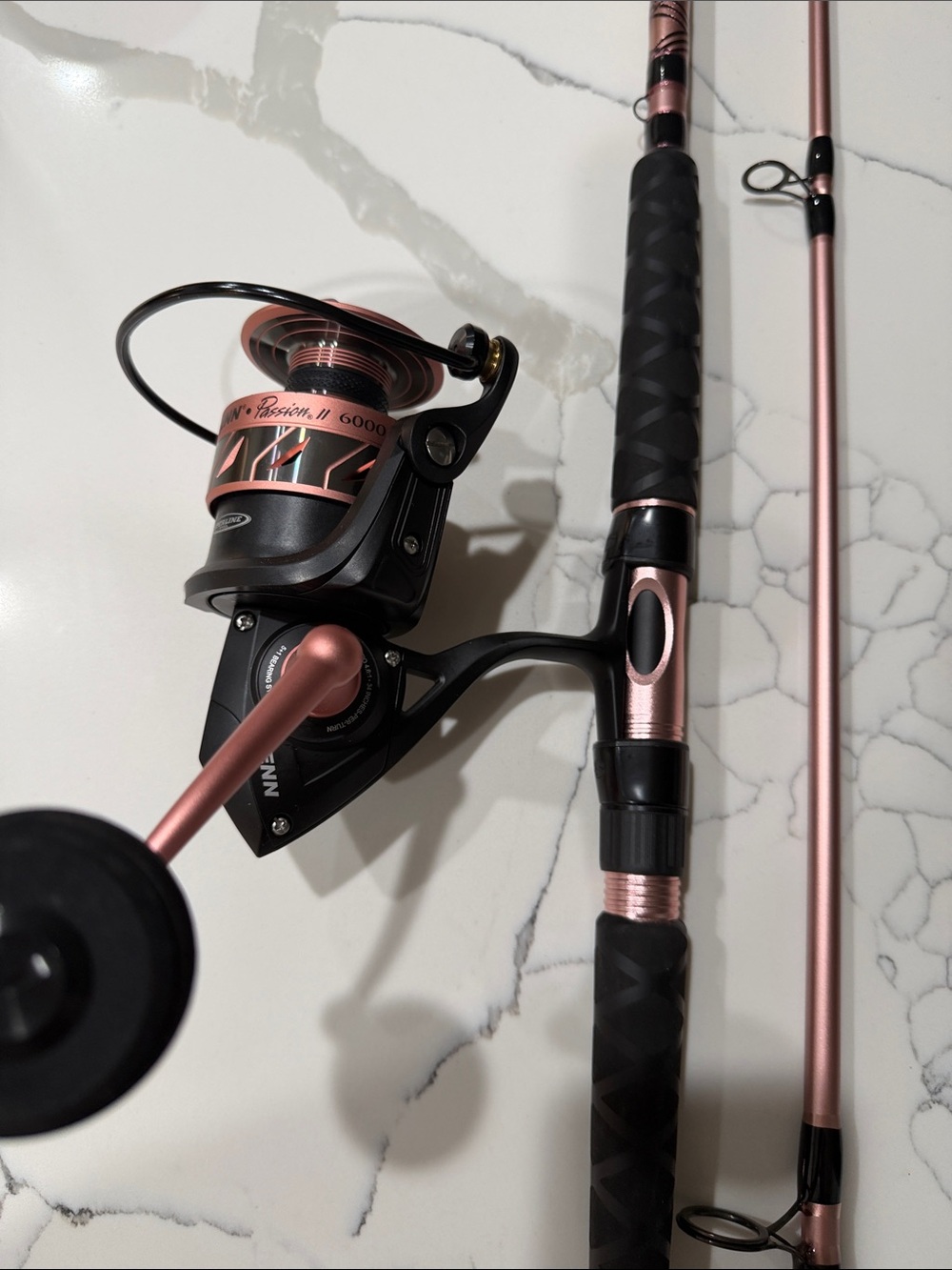 Penn Passison ll Rose Gold Spinning Fishing Rod & Reel Combo by